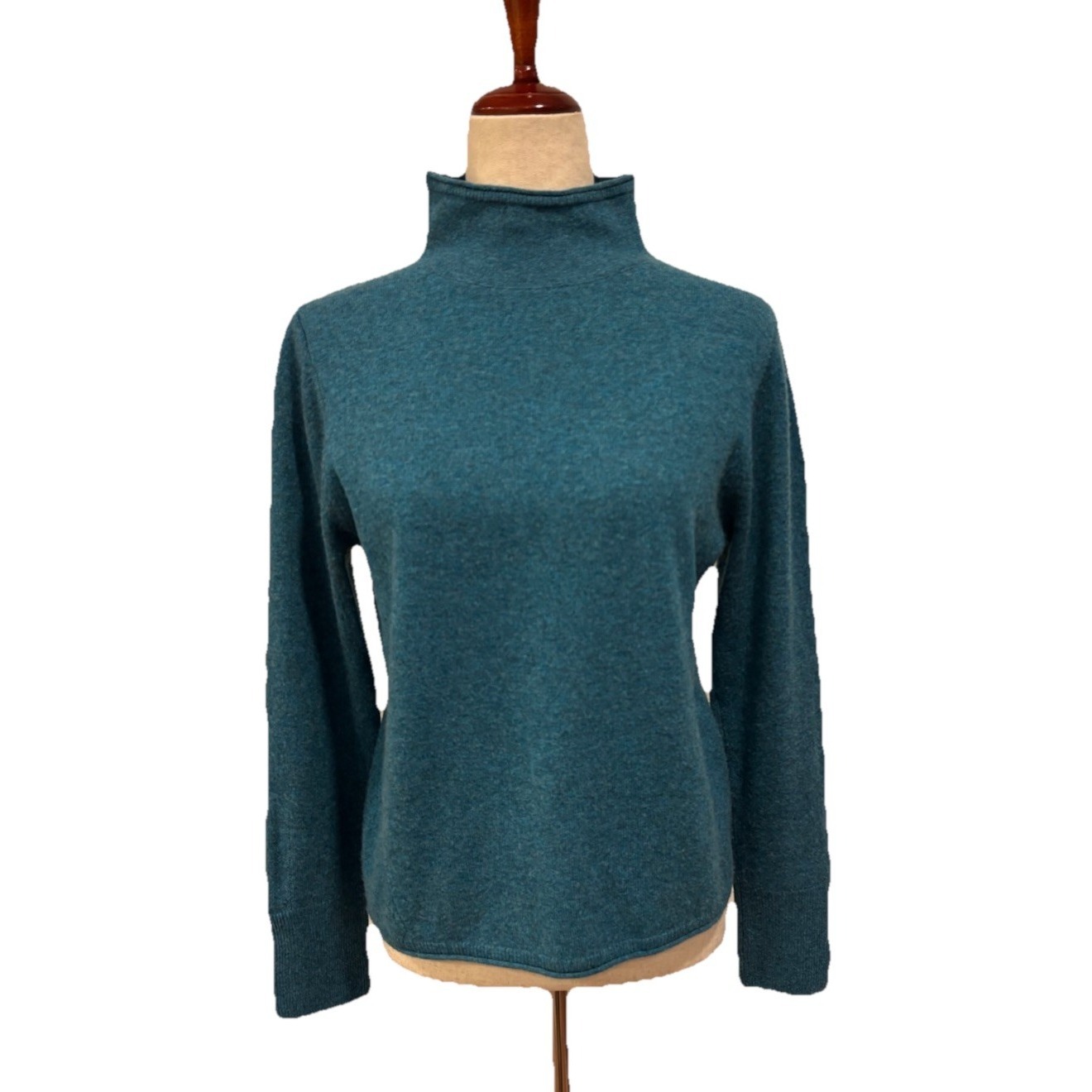 Poetry 100% Cashmere Funnel Neck Sweater Blue Women's Size 8 Euc